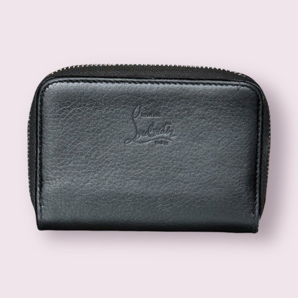 Christian Louboutin Panettone Black Spike Zip Cardholder w/ Box - Picture 3 of 7